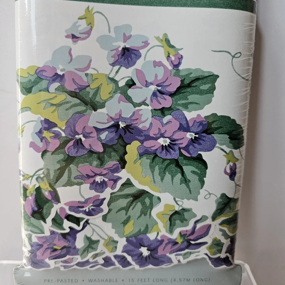 Waverly Garden Room Sweet Violets Floral Wall Border Pre-Paste NEW